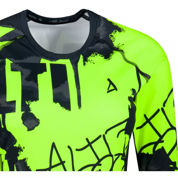  Dámske prémiové funkčné tričko s dlhým rukávom ALTISPORT VOJ/ALW076TR03 ČIERNA/FLUO ŽLTÁ 