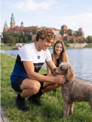Pánske prémiové plus funkčné tričko ALTISPORT VOJ/ALM051TR02 BIELA MODRÁ
