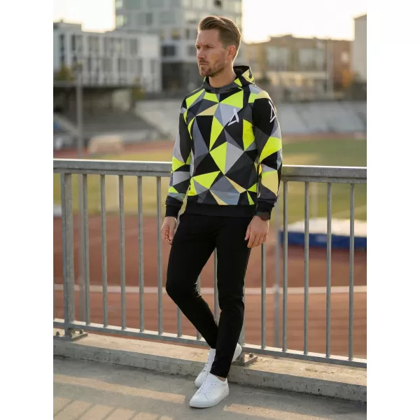  Pánska prémiová funkčná mikina ALTISPORT VOJ/ALM007MI01 ČIERNA/FLUO ŽLTÁ 