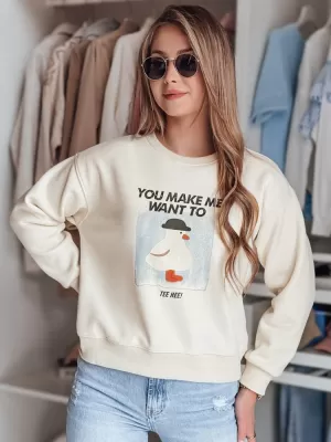 Dámska mikina DSTREET GOOSHY BY1427 BIELA