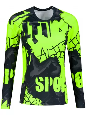 Dámske prémiové funkčné tričko s dlhým rukávom ALTISPORT VOJ/ALW076TR03 ČIERNA/FLUO ŽLTÁ