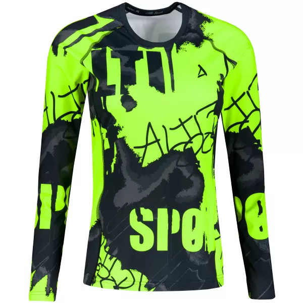  Dámske prémiové funkčné tričko s dlhým rukávom ALTISPORT VOJ/ALW076TR03 ČIERNA/FLUO ŽLTÁ 