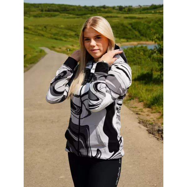  Dámska prémiová funkčná mikina na zips ALTISPORT VOJ/ALW099MI02 ČIERNOBIELY 