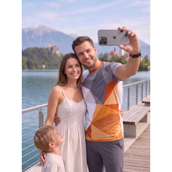  Pánske prémiové plus funkčné tričko ALTISPORT VOJ/ALM007TR02 ORANŽOVÁ/ŠEDÁ 