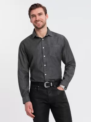Pánska košeľa OMBRE OM-SHDS-0181 ČIERNA