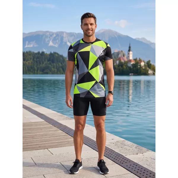  Pánske prémiové plus funkčné tričko ALTISPORT VOJ/ALM007TR02 ČIERNA/FLUO ŽLTÁ 