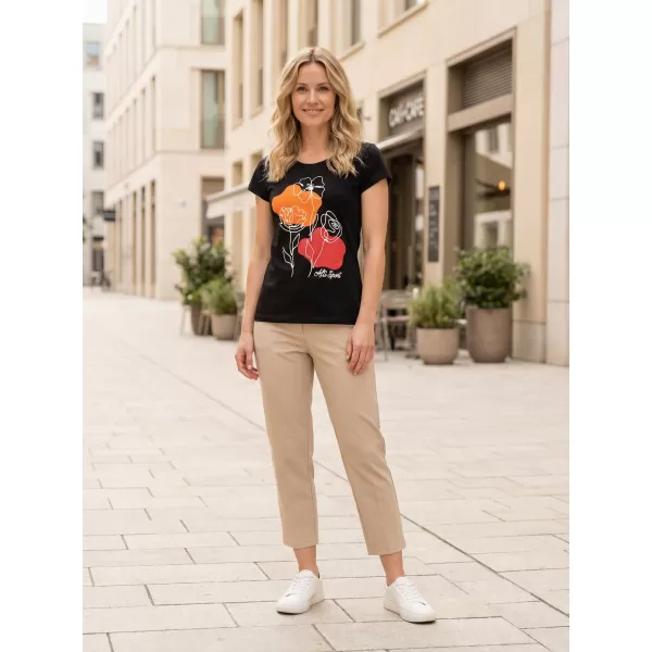  Dámske tričko ALTISPORT ALW189122 ČIERNO-ORANŽOVÁ 