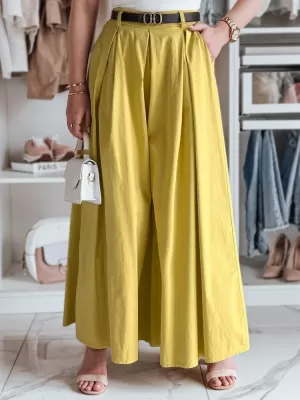 Dámske nohavice DSTREET FLOWES UY2589 JANTÁROVÁ