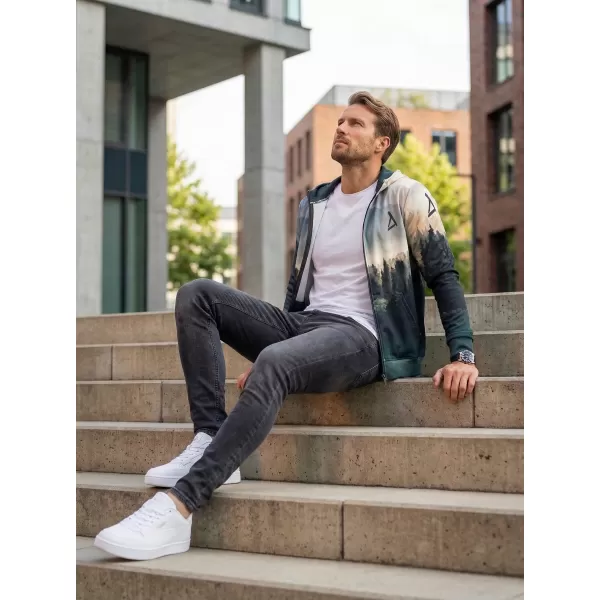  Pánska prémiová funkčná mikina na zips ALTISPORT VOJ/ALM030MI02 LES/ZELEŇ 