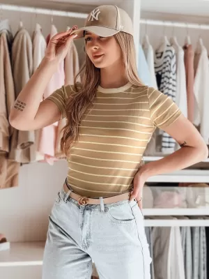 Dámske tričko DSTREET LINESS RY2819 KARAMEL