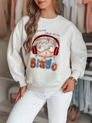 Dámska mikina DSTREET LALA VIBE BY1503 SVETLO ŠEDÁ