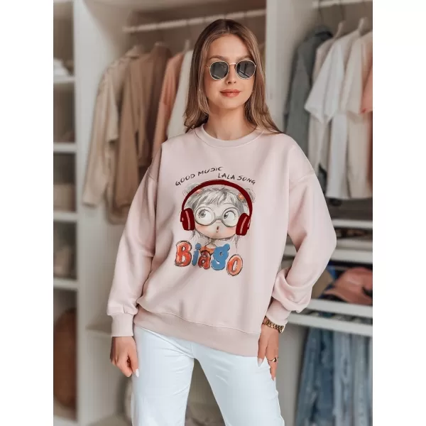  Dámska mikina DSTREET LALA VIBE BY1505 RUŽOVÁ 