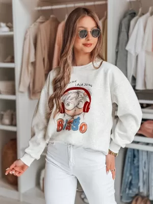 Dámska mikina DSTREET LALA VIBE BY1503 SVETLO ŠEDÁ