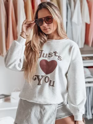 Dámska mikina DSTREET FEELME BY1475 SVETLO ŠEDÁ