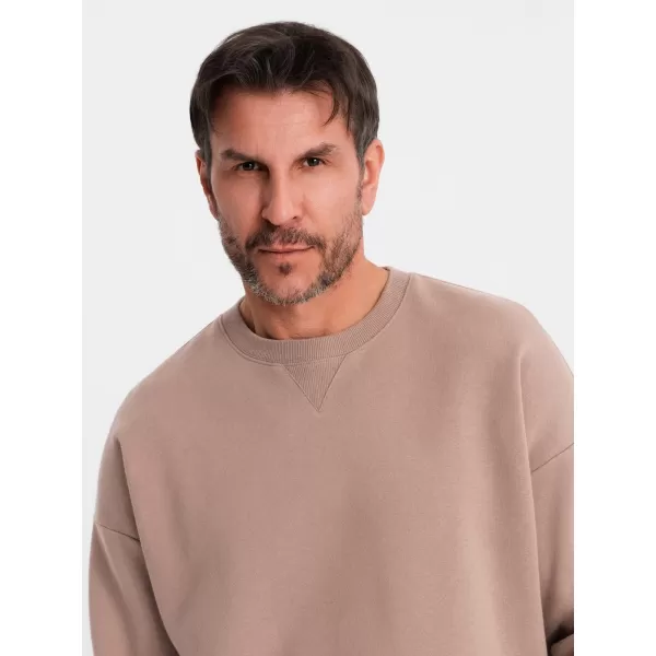  Pánska mikina OMBRE OU-SNBC-0104 HNEDÁ 