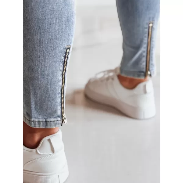  Dámske džínsy DSTREET ZIPSKINS UY2385 SVETLO MODRÁ 