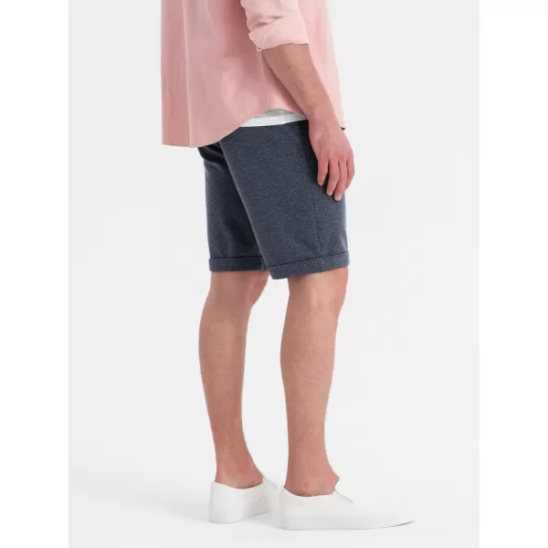  Pánske šortky OMBRE OM-SRCS-0177 NÁMORNÍCKA MODRÁ 