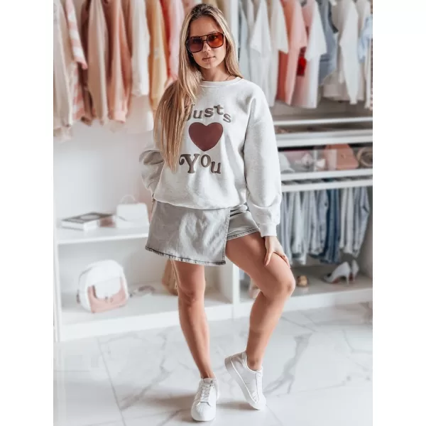  Dámska mikina DSTREET FEELME BY1475 SVETLO ŠEDÁ 