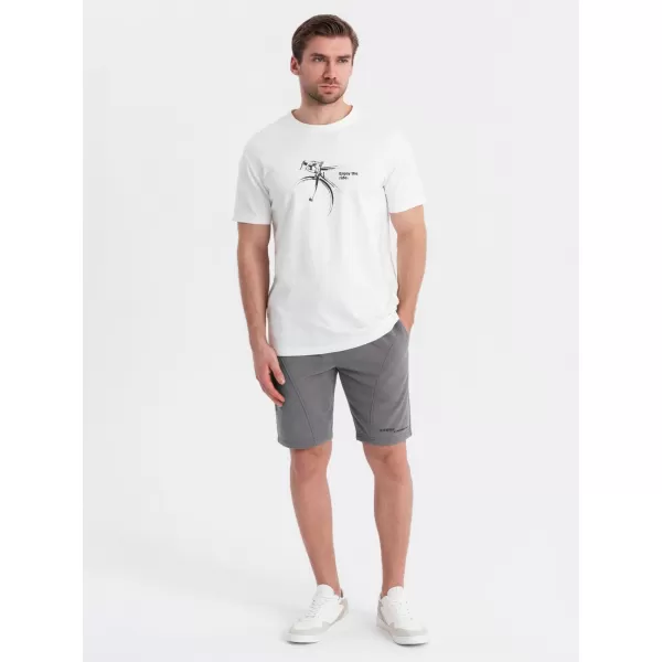  Pánske šortky OMBRE OM-SRSK-0138 SIVÁ 