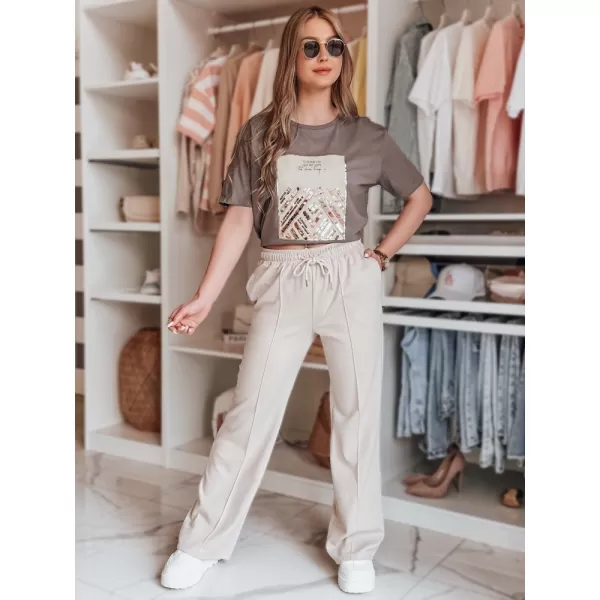  Dámske tepláky DSTREET DRESSANIK UY2702 BÉŽOVÁ 