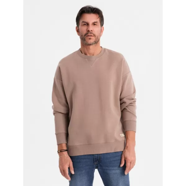  Pánska mikina OMBRE OU-SNBC-0104 HNEDÁ 