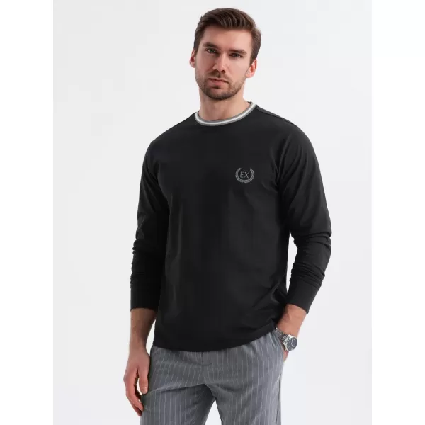  Pánske tričko OMBRE OM-LSCL-0128 ČIERNA 