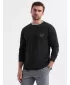 Pánske tričko OMBRE OM-LSCL-0128 ČIERNA
