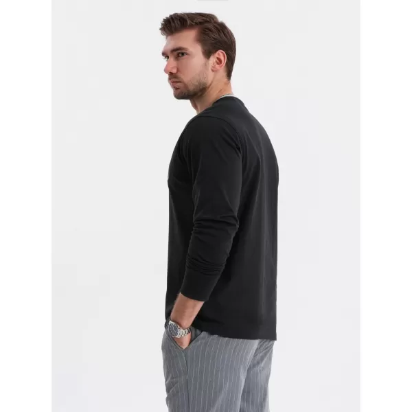  Pánske tričko OMBRE OM-LSCL-0128 ČIERNA 