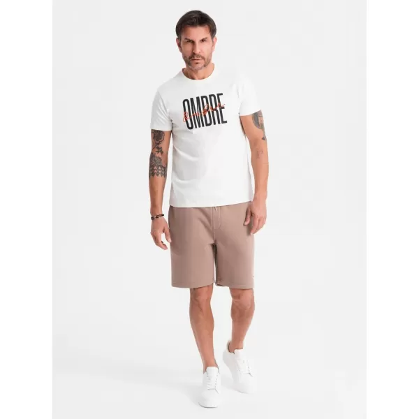  Pánske kraťasy OMBRE OU-SRBC-0101 HNEDÝ 