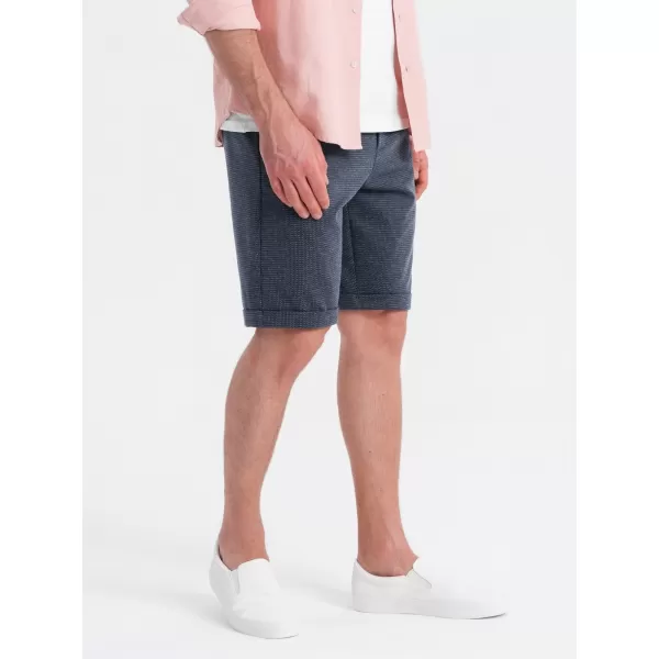 Pánske šortky OMBRE OM-SRCS-0177 NÁMORNÍCKA MODRÁ 