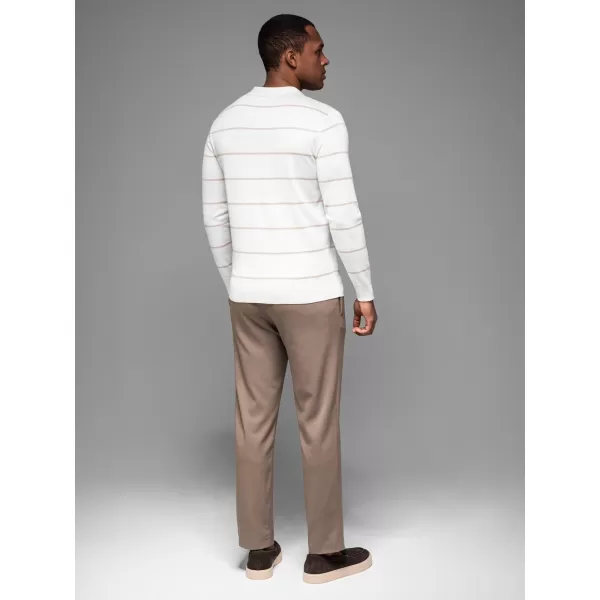  Pánske tričko s golierom OMBRE OM-POLS-0146 BIELA A BÉŽOVÁ 