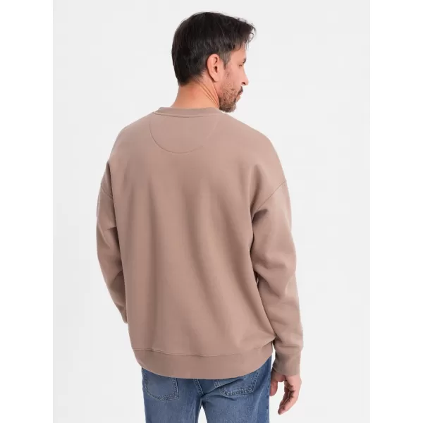  Pánska mikina OMBRE OU-SNBC-0104 HNEDÁ 