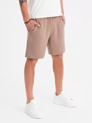 Pánske kraťasy OMBRE OU-SRBC-0101 HNEDÝ