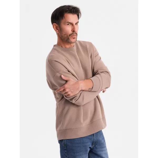  Pánska mikina OMBRE OU-SNBC-0104 HNEDÁ 