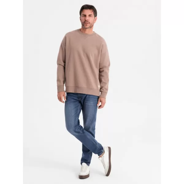  Pánska mikina OMBRE OU-SNBC-0104 HNEDÁ 