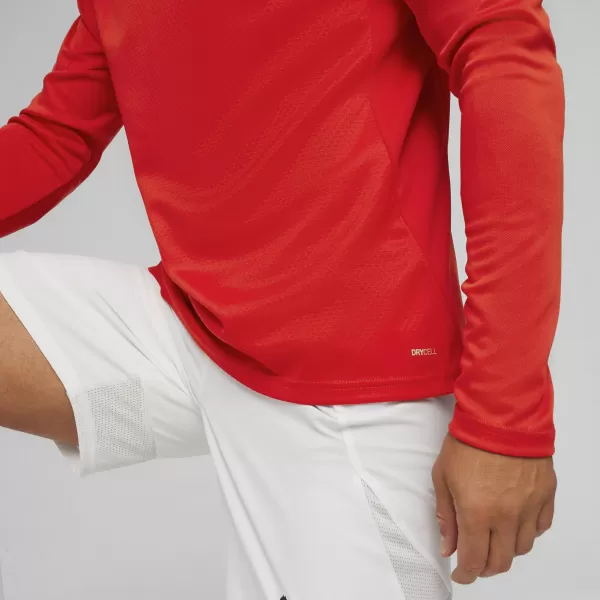  Pánske tričko PUMA TEAMFINAL TRAINING 1/4 ZIP T 658551_01 PUMA RED/PUMA STRIEBRO 