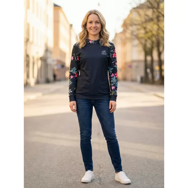  Dámska prémiová funkčná mikina ALTISPORT VOJ/ALW063MI01 ČIERNA A ZELENÁ 