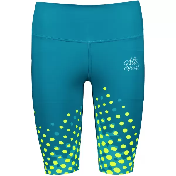  Dámske legíny nad kolená premium ALTISPORT VOJ/ALW109LEG02 SMARAGDOVÁ/FLUO ŽLTÁ 