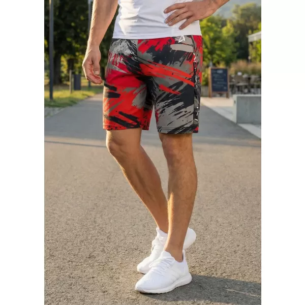  Prémiové pánske funkčné šortky ALTISPORT VOJ/ALM014KRA01 ČIERNA A ČERVENÁ 
