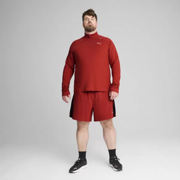 Pánske tričko PUMA RUN CLOUDSPUN 1/4 ZIP 525781_63 MARS RED 