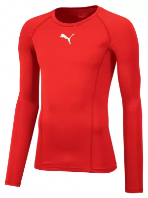 Funkčná košeľa mužov PUMA LIGA BASELAYER TEE LS 655920_01 ČERVENÁ PUMA