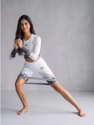 Dámske legíny nad kolená premium ALTISPORT VOJ/ALW109LEG02 ČIERNOBIELY