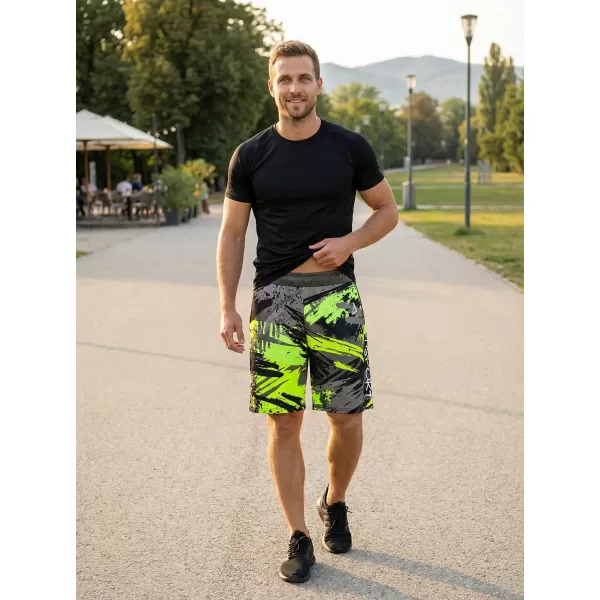  Prémiové pánske funkčné šortky ALTISPORT VOJ/ALM014KRA01 ČIERNA A ZELENÁ 