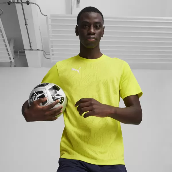  Pánske funkčné tričko PUMA TEAMFINAL TRAINING JERSEY 658557_30 ELECTRIC LIME/ ELEKTRICKÉ VÁPNO/STRIEBRO 