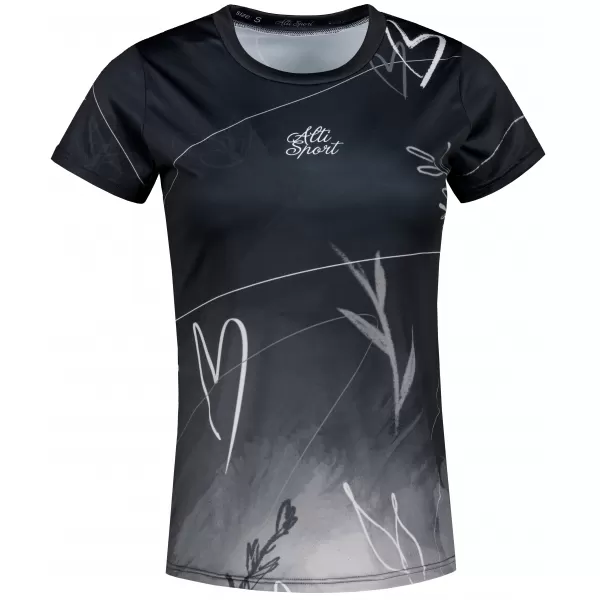  Dámske prémiové funkčné tričko ALTISPORT VOJ/ALW083TR01 ČIERNOBIELY 