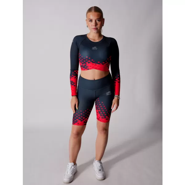  Dámske legíny nad kolená premium ALTISPORT VOJ/ALW109LEG02 ČERVENO-ČIERNE 