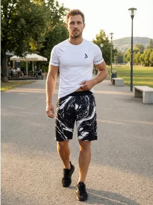 Prémiové pánske funkčné šortky ALTISPORT VOJ/ALM071KRA01 ČIERNOBIELY