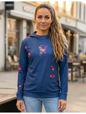 Dámska prémiová funkčná mikina ALTISPORT VOJ/ALW077MI01 TMAVO MODRÁ/ORANŽOVÁ