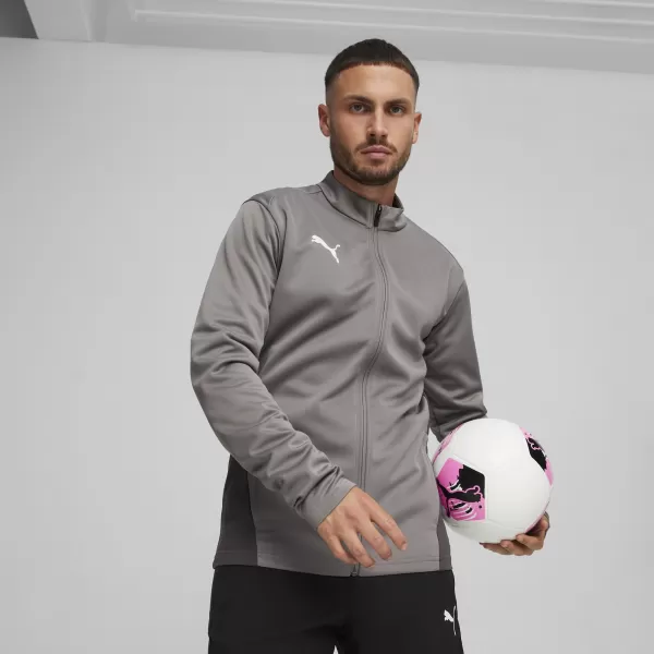  Sako PUMA TEAMGOAL TRAINING JACKET 658633_13 LIATINA/BIELA/TIEŇOVÁ ŠEDÁ 