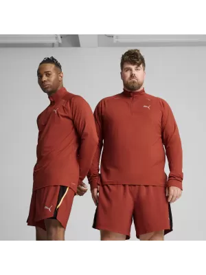 Pánske tričko PUMA RUN CLOUDSPUN 1/4 ZIP 525781_63 MARS RED
